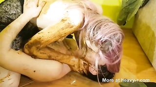 Purple Haired Babe Scat Sex